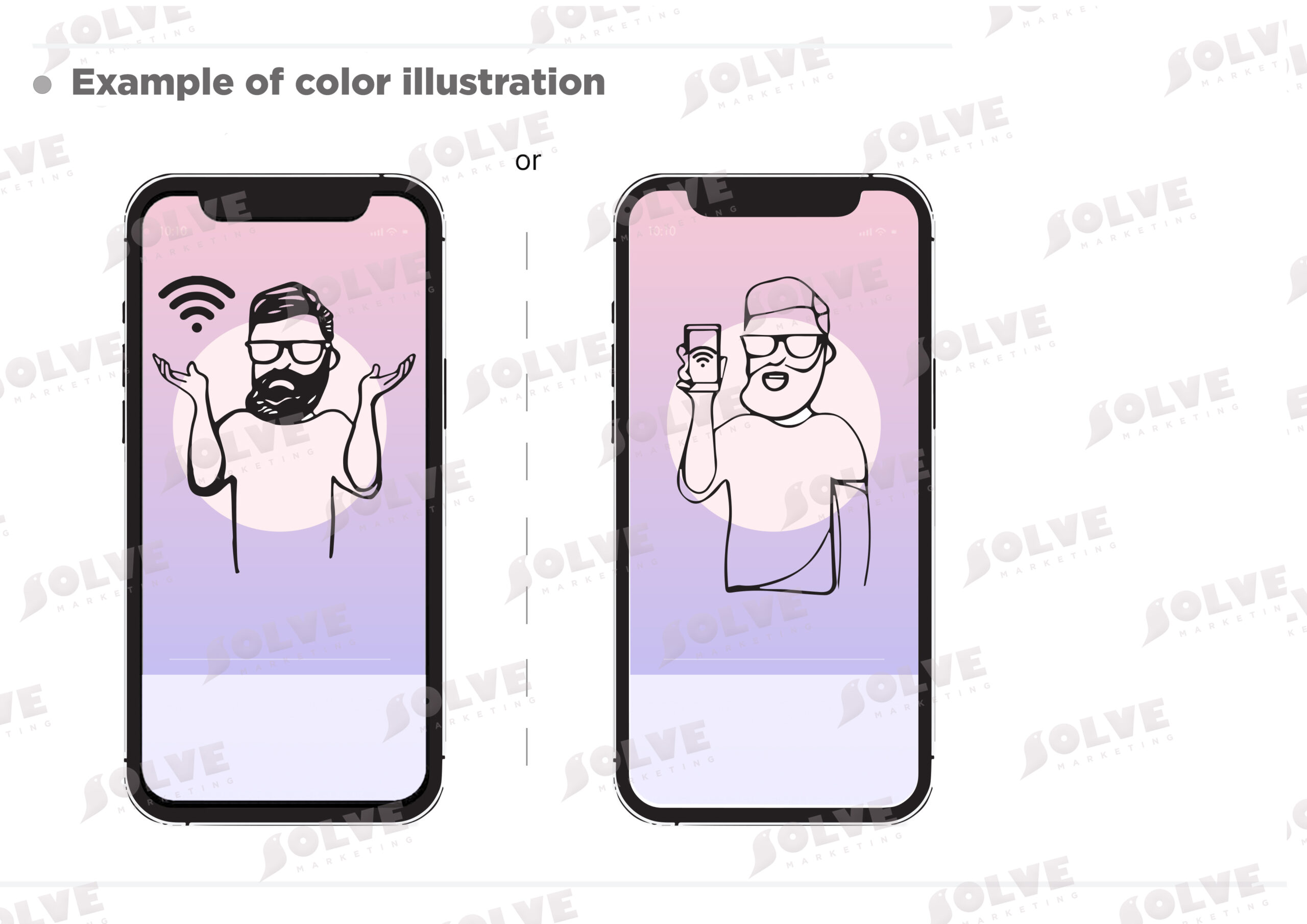 Developing marketing illustrations for a mobile app — our case study