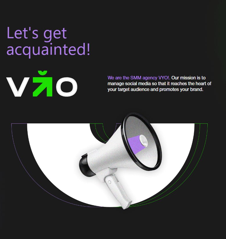 Website for creative people SMM-агенції: VYO Agency